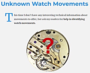 Unknown Watch Movements